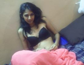 Indian woman black bra