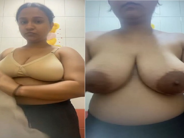 tanker maal stripping bra and showing huge