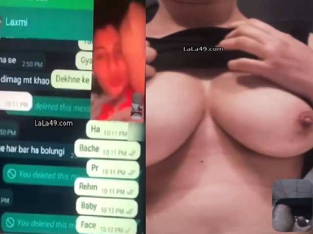 Hindi girl on WhatsApp shows her big boobs on video