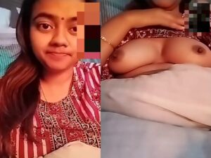 cute Bangladeshi girl topless video making for