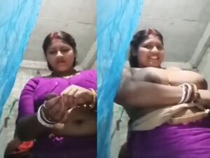 massive tits Indian bhabhi stripping to nude