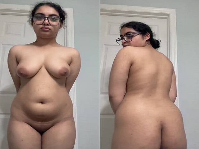 nerdy NRI figure standing nude and sucking