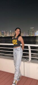 slim girl in Dubai exposing her topless body