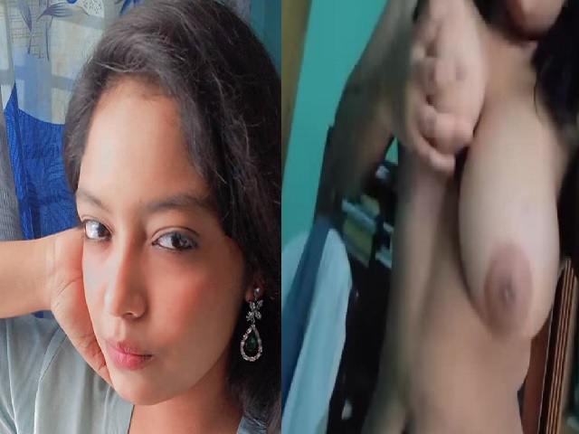 Bangladeshi chasmish girl in glasses shows huge