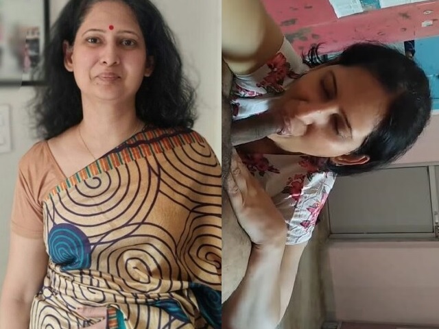 South Indian MILF sucking dick and showing