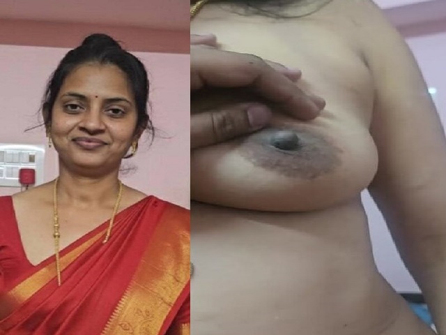 cute Telugu wife boob press by lover viral scandal