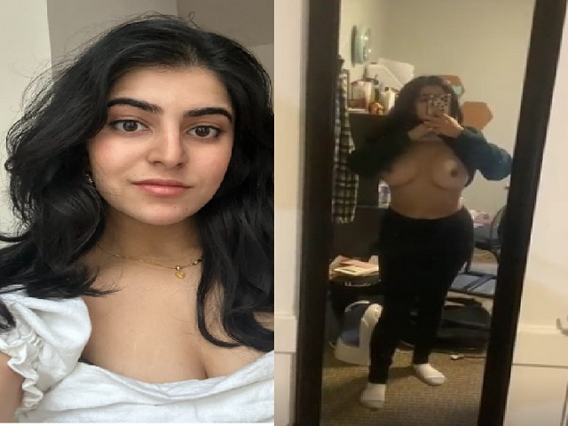 gorgeous NRI showing naked big boobs in front of
