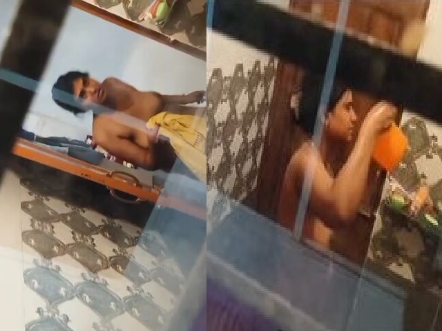 hot neighbor bhabhi bathing caught on camera viral