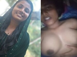 mallu Muslim girl boobs showing selfie video