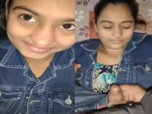 cute girl receiving cum shot with erotic