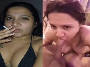 smoking tattoed girl blowjob viral video