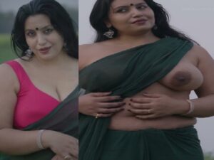 Bengali aunty outdoor shoot in saree and big boobs