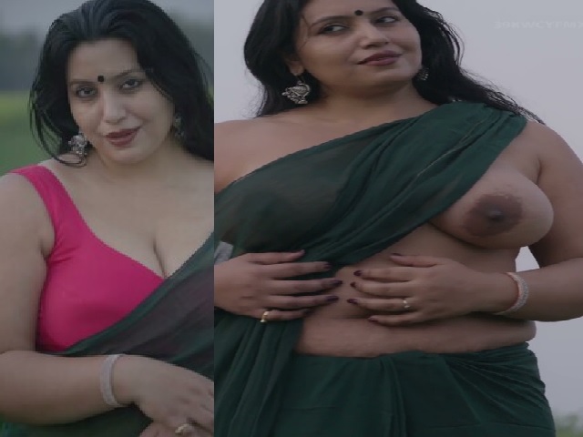 Bengali aunty outdoor shoot in saree and big boobs