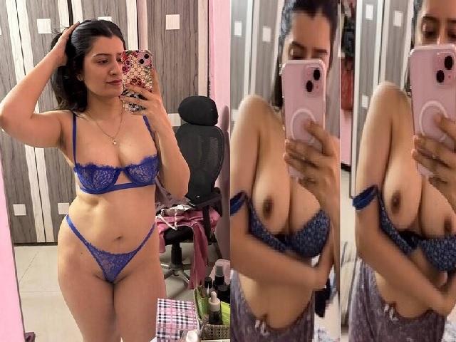 Hindi bhabhi showing boobs video and trying lingerie