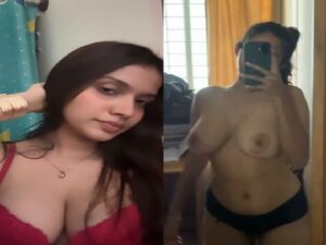 Indian girl pressing boobs and nude show for