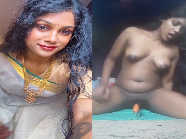 extremely horny mallu girl masturbating pussy with a